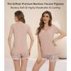 image:imageWiWi Viscose from Bamboo Pajamas Set for Women Super Soft Short Sleeve Cooling Summer Plus Size Pjs Sets Sleepwear S4XBblushpinkFloral