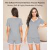 image:imageWiWi Viscose from Bamboo Pajamas Set for Women Super Soft Short Sleeve Cooling Summer Plus Size Pjs Sets Sleepwear S4XBheather Grey