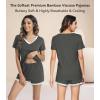 image:imageWiWi Viscose from Bamboo Pajamas Set for Women Super Soft Short Sleeve Cooling Summer Plus Size Pjs Sets Sleepwear S4XBiron Grey