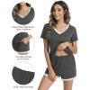 image:imageWiWi Viscose from Bamboo Pajamas Set for Women Super Soft Short Sleeve Cooling Summer Plus Size Pjs Sets Sleepwear S4XBiron Grey