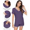 image:imageWiWi Viscose from Bamboo Pajamas Set for Women Super Soft Short Sleeve Cooling Summer Plus Size Pjs Sets Sleepwear S4XBlavender