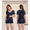 image:imageWiWi Viscose from Bamboo Pajamas Set for Women Super Soft Short Sleeve Cooling Summer Plus Size Pjs Sets Sleepwear S4XBnavy Stars
