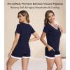 image:imageWiWi Viscose from Bamboo Pajamas Set for Women Super Soft Short Sleeve Cooling Summer Plus Size Pjs Sets Sleepwear S4XBnavyWhite Dots