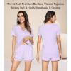 image:imageWiWi Viscose from Bamboo Pajamas Set for Women Super Soft Short Sleeve Cooling Summer Plus Size Pjs Sets Sleepwear S4XBtaro Purple