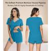 image:imageWiWi Viscose from Bamboo Pajamas Set for Women Super Soft Short Sleeve Cooling Summer Plus Size Pjs Sets Sleepwear S4XBteal Blue