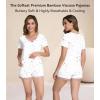 image:imageWiWi Viscose from Bamboo Pajamas Set for Women Super Soft Short Sleeve Cooling Summer Plus Size Pjs Sets Sleepwear S4XBwhite Stars