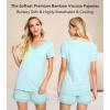 image:imageWiWi Viscose from Bamboo Pajamas Set for Women Super Soft Short Sleeve Cooling Summer Plus Size Pjs Sets Sleepwear S4XCaqua