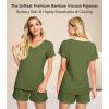 image:imageWiWi Viscose from Bamboo Pajamas Set for Women Super Soft Short Sleeve Cooling Summer Plus Size Pjs Sets Sleepwear S4XCarmy Green