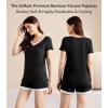 image:imageWiWi Viscose from Bamboo Pajamas Set for Women Super Soft Short Sleeve Cooling Summer Plus Size Pjs Sets Sleepwear S4XCblack