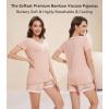 image:imageWiWi Viscose from Bamboo Pajamas Set for Women Super Soft Short Sleeve Cooling Summer Plus Size Pjs Sets Sleepwear S4XCblushpink Flowers