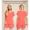 image:imageWiWi Viscose from Bamboo Pajamas Set for Women Super Soft Short Sleeve Cooling Summer Plus Size Pjs Sets Sleepwear S4XCcoral