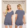 image:imageWiWi Viscose from Bamboo Pajamas Set for Women Super Soft Short Sleeve Cooling Summer Plus Size Pjs Sets Sleepwear S4XCdark Grey
