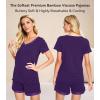 image:imageWiWi Viscose from Bamboo Pajamas Set for Women Super Soft Short Sleeve Cooling Summer Plus Size Pjs Sets Sleepwear S4XCdark Purple
