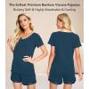 image:imageWiWi Viscose from Bamboo Pajamas Set for Women Super Soft Short Sleeve Cooling Summer Plus Size Pjs Sets Sleepwear S4XCink Blue