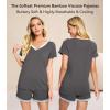 image:imageWiWi Viscose from Bamboo Pajamas Set for Women Super Soft Short Sleeve Cooling Summer Plus Size Pjs Sets Sleepwear S4XCiron Grey