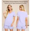 image:imageWiWi Viscose from Bamboo Pajamas Set for Women Super Soft Short Sleeve Cooling Summer Plus Size Pjs Sets Sleepwear S4XCtaro Purple