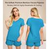 image:imageWiWi Viscose from Bamboo Pajamas Set for Women Super Soft Short Sleeve Cooling Summer Plus Size Pjs Sets Sleepwear S4XCteal Blue