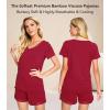 image:imageWiWi Viscose from Bamboo Pajamas Set for Women Super Soft Short Sleeve Cooling Summer Plus Size Pjs Sets Sleepwear S4XCwine Red