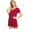 image:imageWiWi Viscose from Bamboo Pajamas Set for Women Super Soft Short Sleeve Cooling Summer Plus Size Pjs Sets Sleepwear S4XCwine Red
