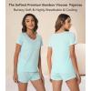 image:imageWiWi Viscose from Bamboo Pajamas Set for Women Super Soft Short Sleeve Cooling Summer Plus Size Pjs Sets Sleepwear S4XDaqua