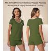 image:imageWiWi Viscose from Bamboo Pajamas Set for Women Super Soft Short Sleeve Cooling Summer Plus Size Pjs Sets Sleepwear S4XDarmy Green