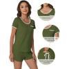image:imageWiWi Viscose from Bamboo Pajamas Set for Women Super Soft Short Sleeve Cooling Summer Plus Size Pjs Sets Sleepwear S4XDarmy Green
