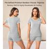 image:imageWiWi Viscose from Bamboo Pajamas Set for Women Super Soft Short Sleeve Cooling Summer Plus Size Pjs Sets Sleepwear S4XDash Grey