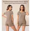image:imageWiWi Viscose from Bamboo Pajamas Set for Women Super Soft Short Sleeve Cooling Summer Plus Size Pjs Sets Sleepwear S4XDcamel