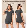 image:imageWiWi Viscose from Bamboo Pajamas Set for Women Super Soft Short Sleeve Cooling Summer Plus Size Pjs Sets Sleepwear S4XDcharcoal