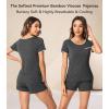 image:imageWiWi Viscose from Bamboo Pajamas Set for Women Super Soft Short Sleeve Cooling Summer Plus Size Pjs Sets Sleepwear S4XDcharcoal Heather