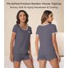 image:imageWiWi Viscose from Bamboo Pajamas Set for Women Super Soft Short Sleeve Cooling Summer Plus Size Pjs Sets Sleepwear S4XDdark Grey