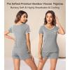 image:imageWiWi Viscose from Bamboo Pajamas Set for Women Super Soft Short Sleeve Cooling Summer Plus Size Pjs Sets Sleepwear S4XDheather Grey