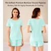 image:imageWiWi Viscose from Bamboo Pajamas Set for Women Super Soft Short Sleeve Cooling Summer Plus Size Pjs Sets Sleepwear S4XEaqua