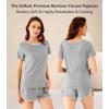 image:imageWiWi Viscose from Bamboo Pajamas Set for Women Super Soft Short Sleeve Cooling Summer Plus Size Pjs Sets Sleepwear S4XEheather Grey