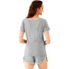 image:imageWiWi Viscose from Bamboo Pajamas Set for Women Super Soft Short Sleeve Cooling Summer Plus Size Pjs Sets Sleepwear S4XEheather Grey