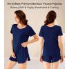 image:imageWiWi Viscose from Bamboo Pajamas Set for Women Super Soft Short Sleeve Cooling Summer Plus Size Pjs Sets Sleepwear S4XEnavy