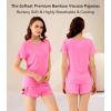 image:imageWiWi Viscose from Bamboo Pajamas Set for Women Super Soft Short Sleeve Cooling Summer Plus Size Pjs Sets Sleepwear S4XEraspberry Pink