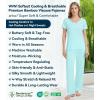 image:imageWiWi Womens Viscose from Bamboo Pajamas Set Short Sleeve Top with Pants Pjs Soft V Neck Sleepwear Lightweight Loungewear S3XAaqua