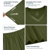 image:imageWiWi Womens Viscose from Bamboo Pajamas Set Short Sleeve Top with Pants Pjs Soft V Neck Sleepwear Lightweight Loungewear S3XAarmy Green
