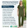 image:imageWiWi Womens Viscose from Bamboo Pajamas Set Short Sleeve Top with Pants Pjs Soft V Neck Sleepwear Lightweight Loungewear S3XAarmy Green