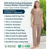 image:imageWiWi Womens Viscose from Bamboo Pajamas Set Short Sleeve Top with Pants Pjs Soft V Neck Sleepwear Lightweight Loungewear S3XAcamel