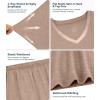 image:imageWiWi Womens Viscose from Bamboo Pajamas Set Short Sleeve Top with Pants Pjs Soft V Neck Sleepwear Lightweight Loungewear S3XAcamel