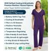 image:imageWiWi Womens Viscose from Bamboo Pajamas Set Short Sleeve Top with Pants Pjs Soft V Neck Sleepwear Lightweight Loungewear S3XAdark Purple