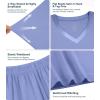 image:imageWiWi Womens Viscose from Bamboo Pajamas Set Short Sleeve Top with Pants Pjs Soft V Neck Sleepwear Lightweight Loungewear S3XAfog Blue