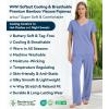 image:imageWiWi Womens Viscose from Bamboo Pajamas Set Short Sleeve Top with Pants Pjs Soft V Neck Sleepwear Lightweight Loungewear S3XAfog Blue