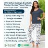 image:imageWiWi Womens Viscose from Bamboo Pajamas Set Short Sleeve Top with Pants Pjs Soft V Neck Sleepwear Lightweight Loungewear S3XAgreen Feather