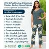 image:imageWiWi Womens Viscose from Bamboo Pajamas Set Short Sleeve Top with Pants Pjs Soft V Neck Sleepwear Lightweight Loungewear S3XAgreenFloral