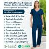 image:imageWiWi Womens Viscose from Bamboo Pajamas Set Short Sleeve Top with Pants Pjs Soft V Neck Sleepwear Lightweight Loungewear S3XAink Blue