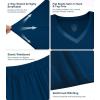 image:imageWiWi Womens Viscose from Bamboo Pajamas Set Short Sleeve Top with Pants Pjs Soft V Neck Sleepwear Lightweight Loungewear S3XAink Blue