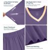 image:imageWiWi Womens Viscose from Bamboo Pajamas Set Short Sleeve Top with Pants Pjs Soft V Neck Sleepwear Lightweight Loungewear S3XAlavender